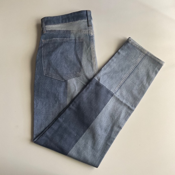 Rag & Bone Nina Miramar patchwork Straight-leg Jeans NWOT - Picture 2 of 9